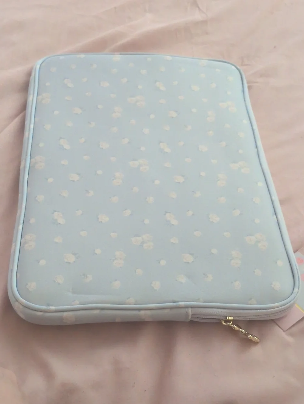 LoveShackFancy Light Blue Floral Laptop MacBook Zipper Sleeve NWT